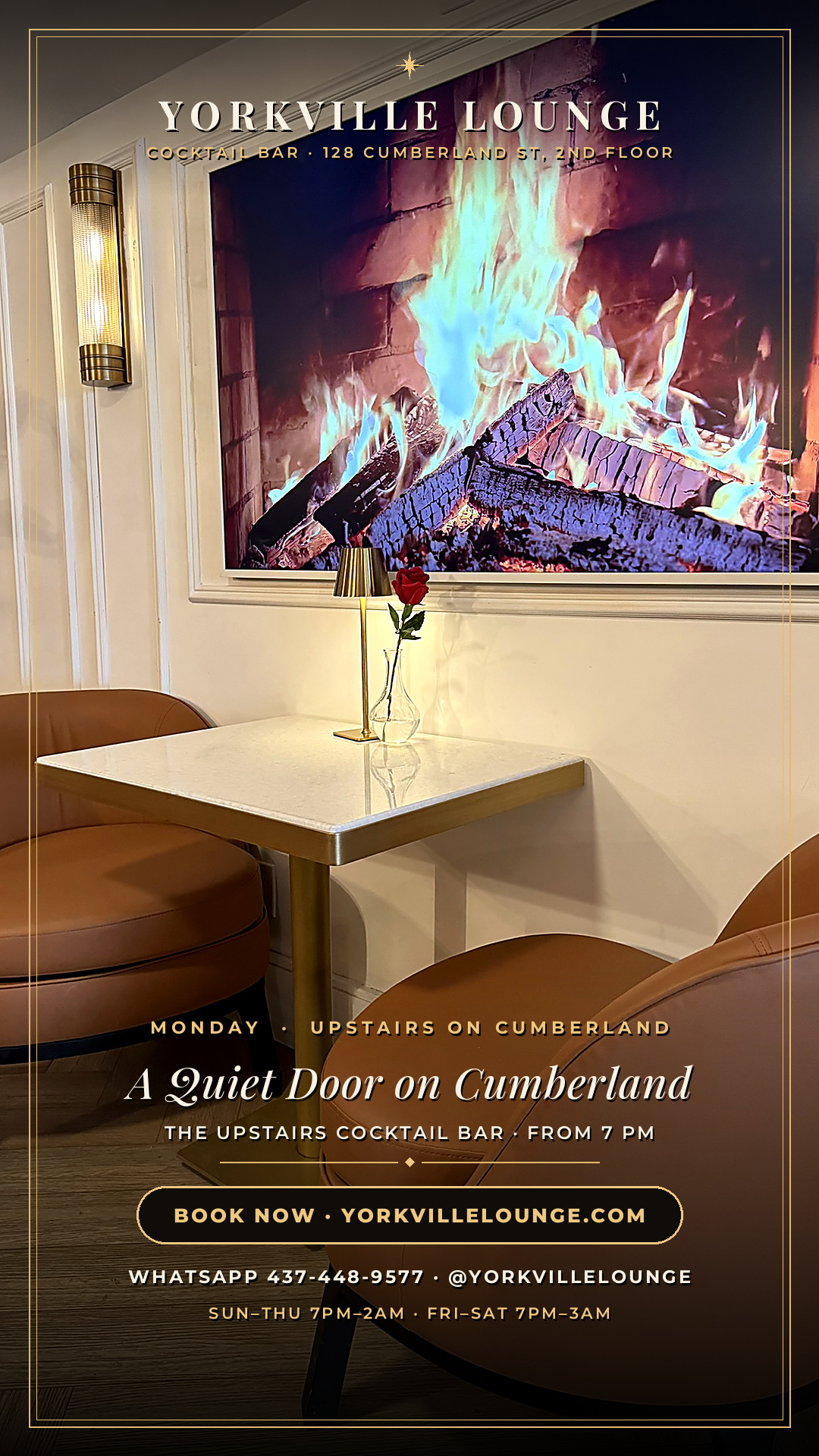 Monday poster — A Quiet Door on Cumberland, 7:00 PM – 2:00 AM
