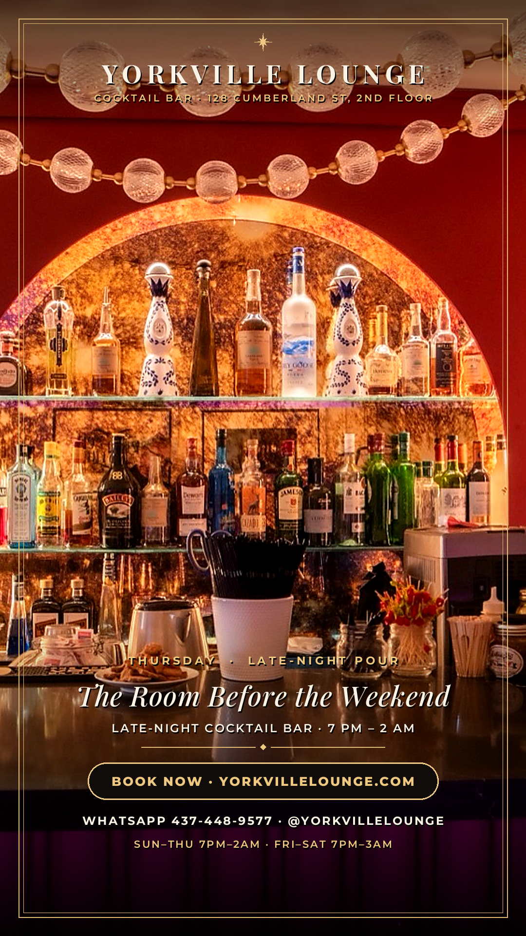 Thursday poster — The Room Before the Weekend, 7:00 PM – 2:00 AM